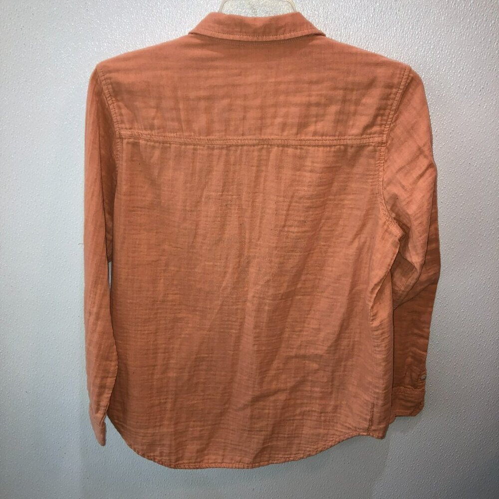Universal Thread Womens Medium Peach Gauzy Crepe Long Sleeve Shirt Size M - Picture 6 of 11